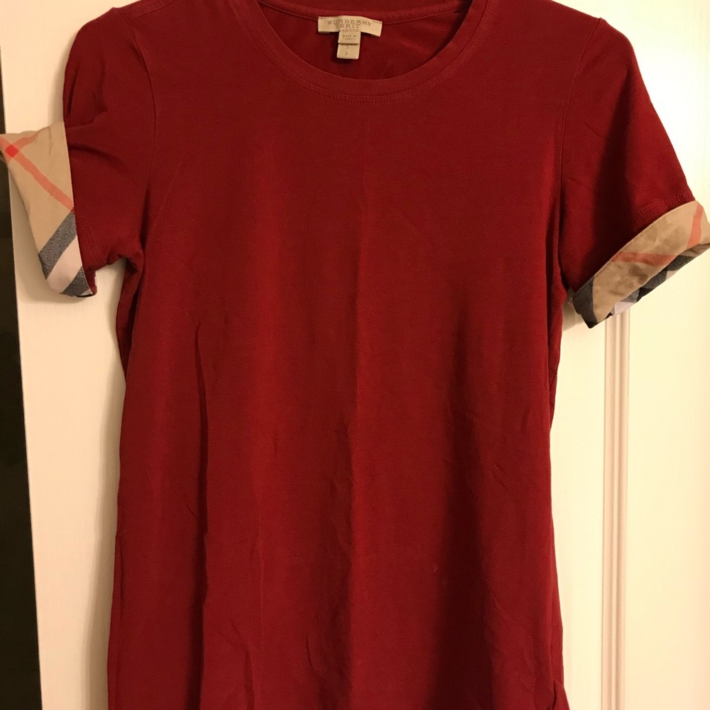 Authentic Burberry Brit t shirt burgundy size small